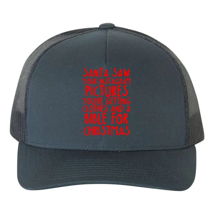 Santa Saw Your Instagram Pictures Yupoong Adult 5-Panel Trucker Hat