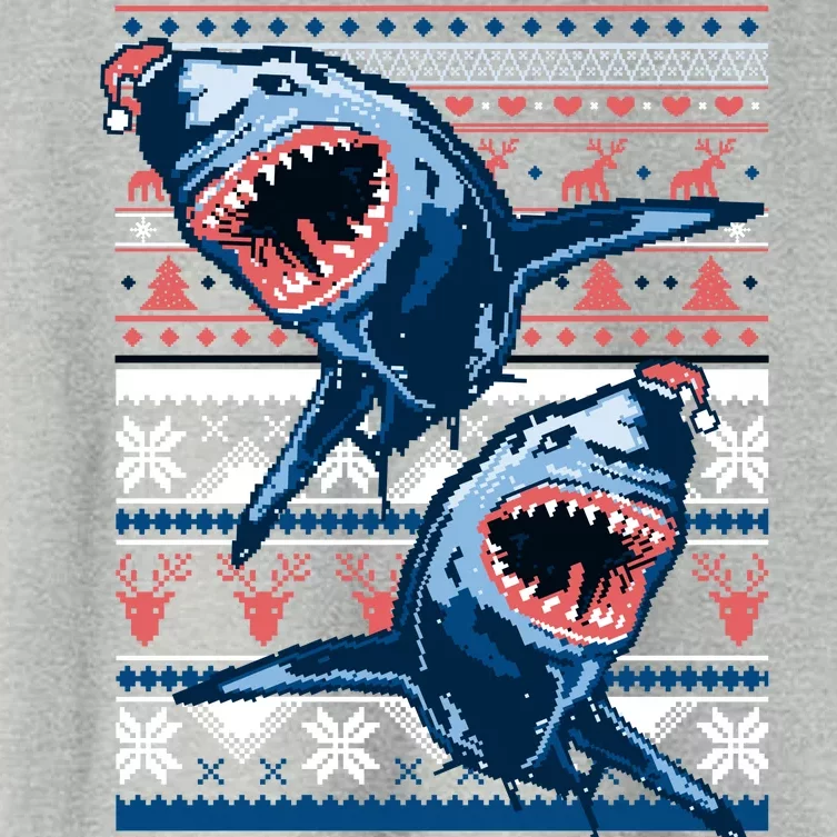 Santa Shark Ugly Christmas Sweater Women's Crop Top Tee