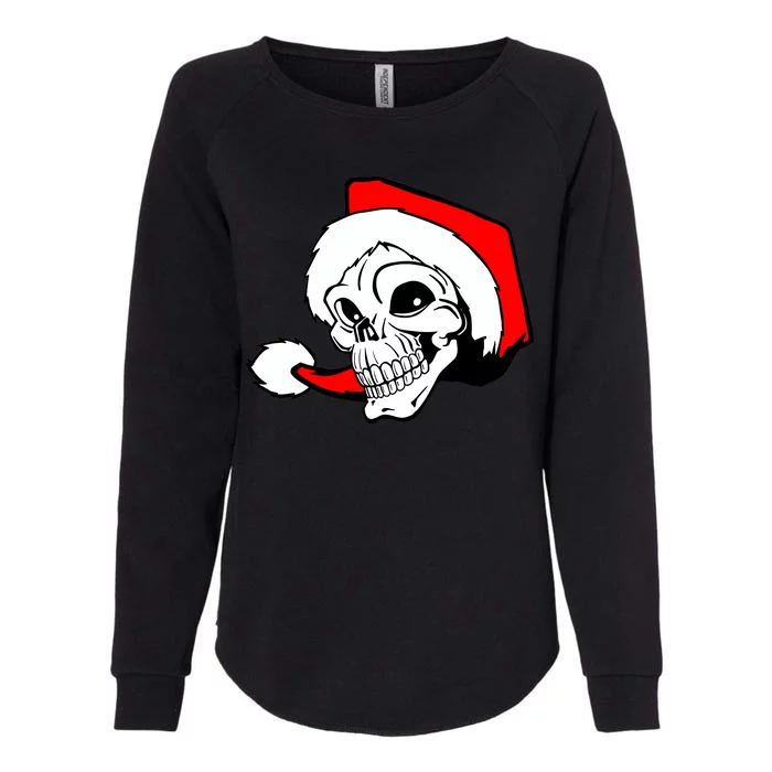 Santa Skull Womens California Wash Sweatshirt