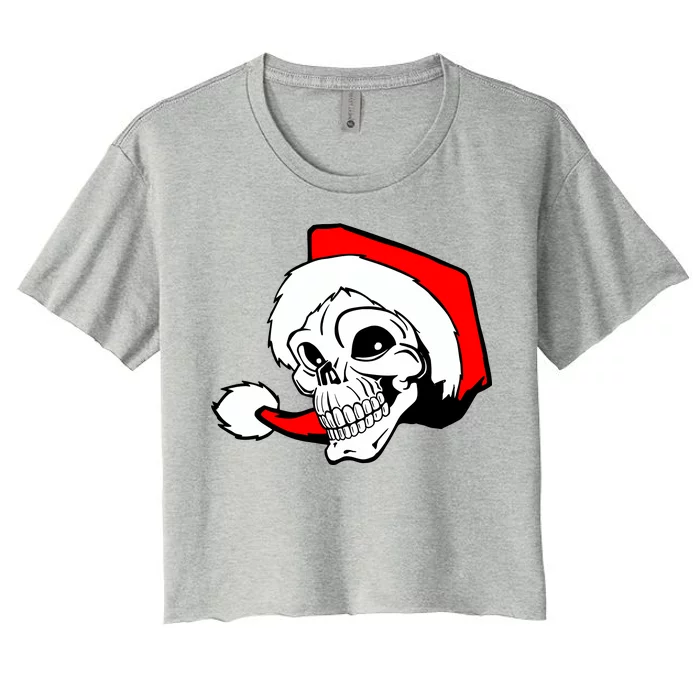 Santa Skull Women's Crop Top Tee