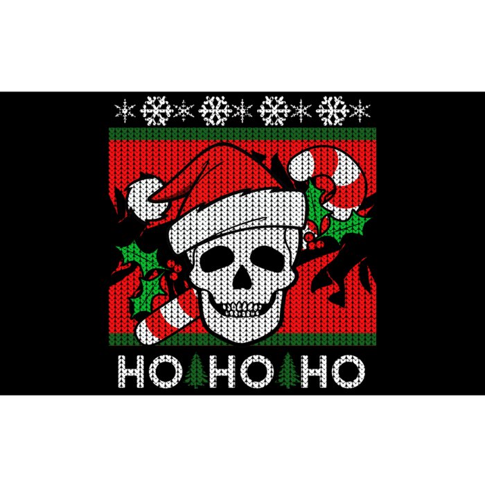 Santa Skull Candy Cane Ugly Christmas Sweater Bumper Sticker