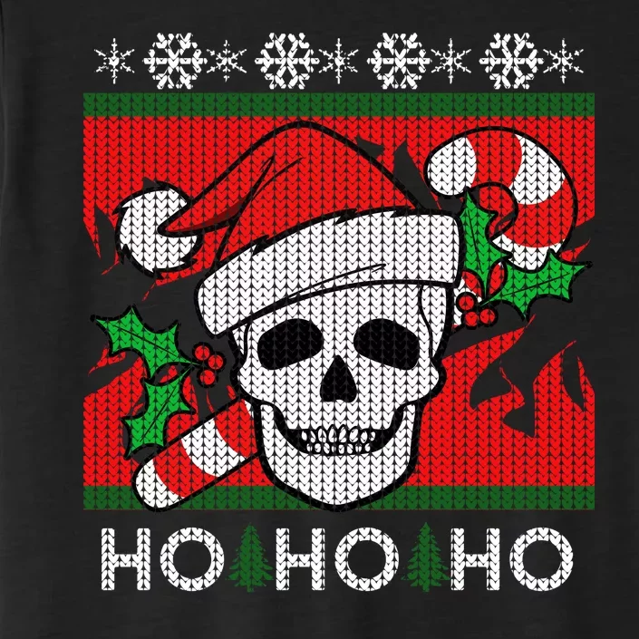 Santa Skull Candy Cane Ugly Christmas Sweater ChromaSoft Performance T-Shirt