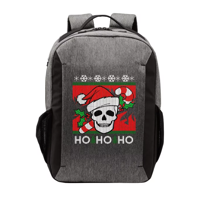 Santa Skull Candy Cane Ugly Christmas Sweater Vector Backpack