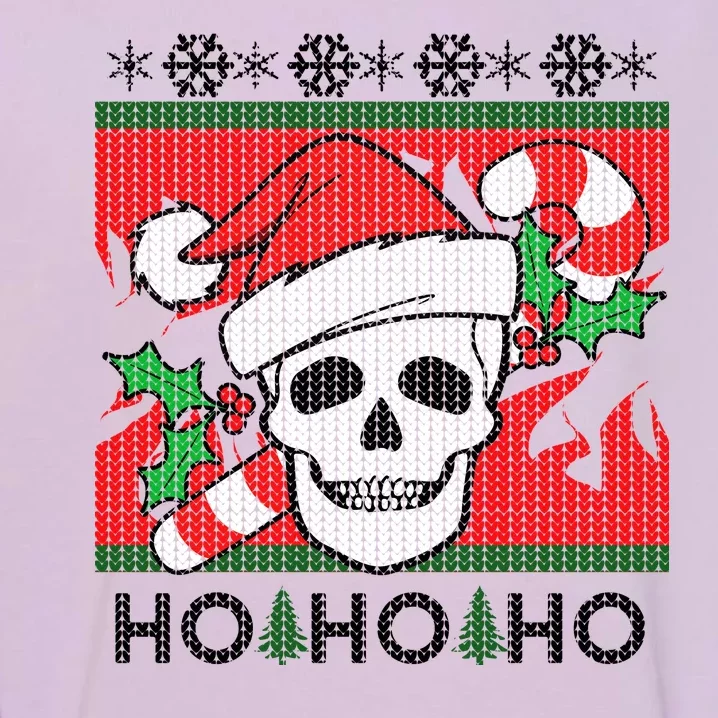 Santa Skull Candy Cane Ugly Christmas Sweater Garment-Dyed Sweatshirt