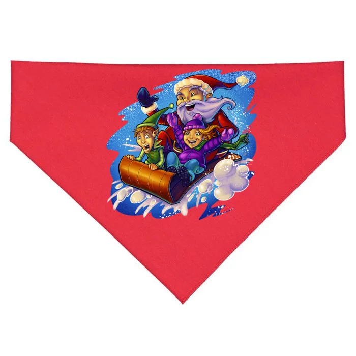 Santa Sleigh USA-Made Doggie Bandana