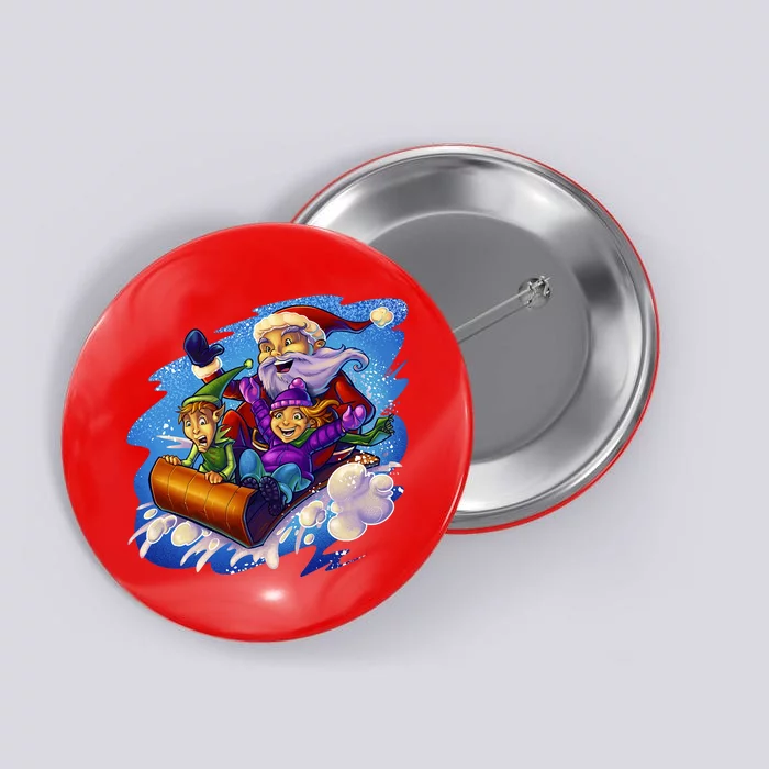 Santa Sleigh Button