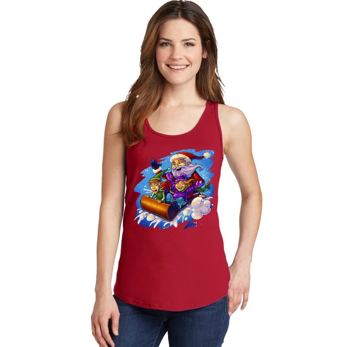 Santa Sleigh Ladies Essential Tank