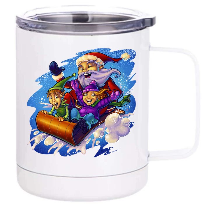 Santa Sleigh Front & Back 12oz Stainless Steel Tumbler Cup