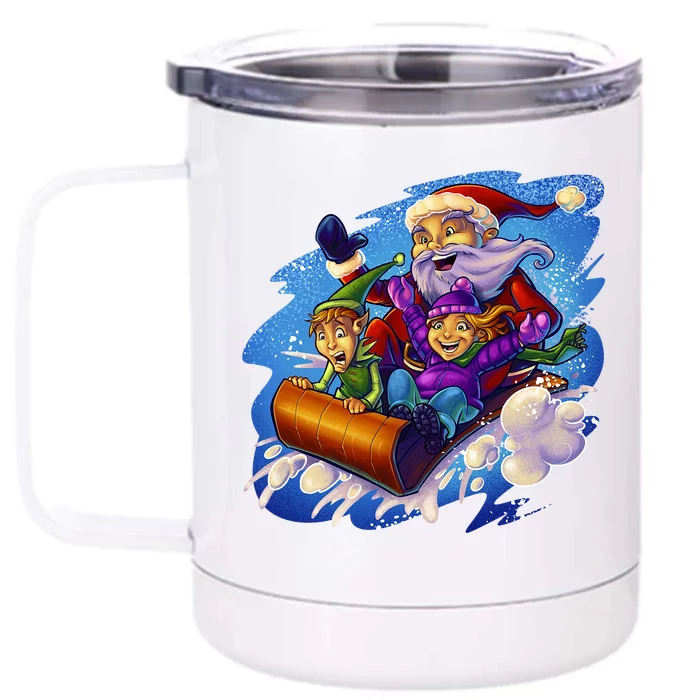 Santa Sleigh Front & Back 12oz Stainless Steel Tumbler Cup