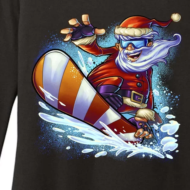 Santa Snowboard Womens CVC Long Sleeve Shirt