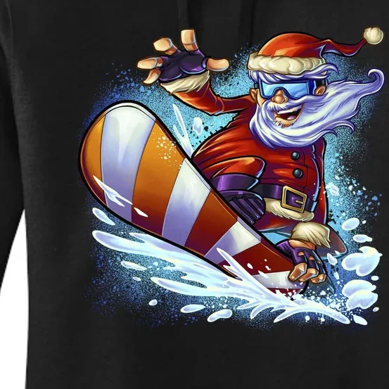 Santa Snowboard Women's Pullover Hoodie