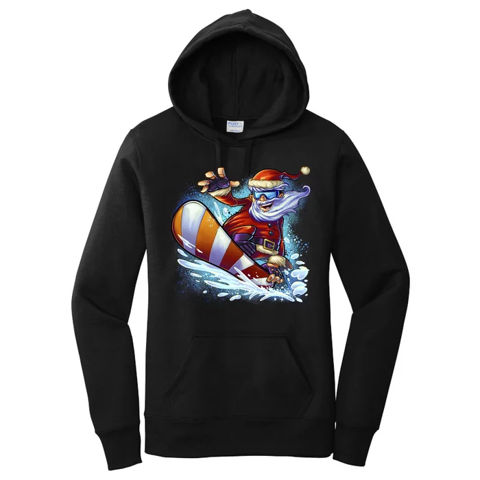 Santa Snowboard Women's Pullover Hoodie