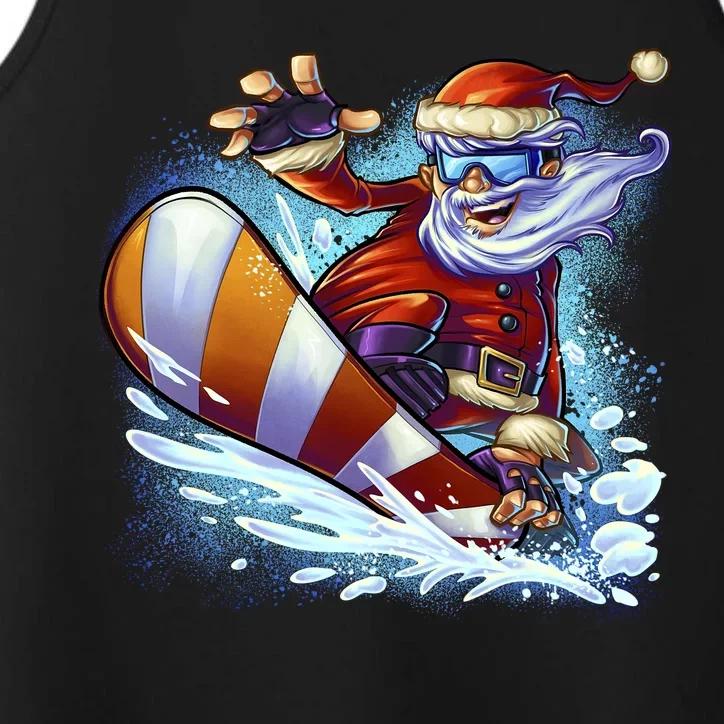 Santa Snowboard Performance Tank