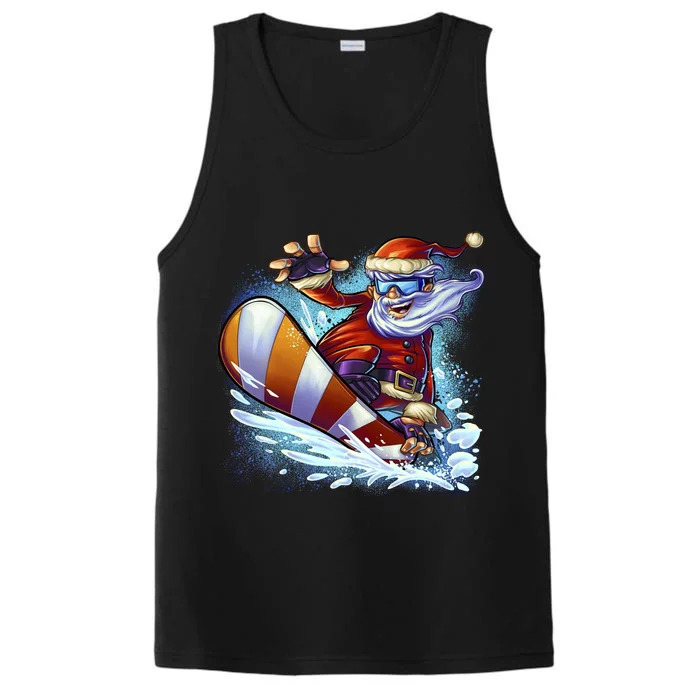 Santa Snowboard Performance Tank