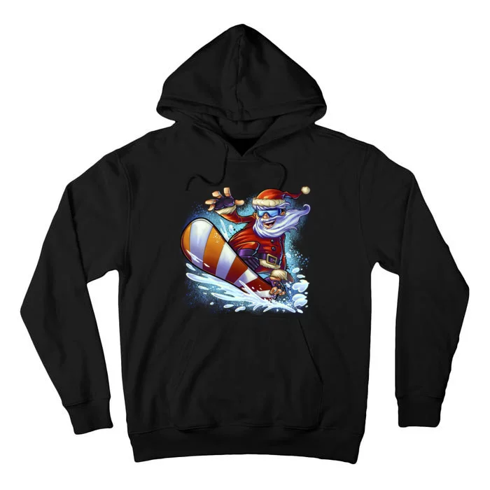 Santa Snowboard Tall Hoodie