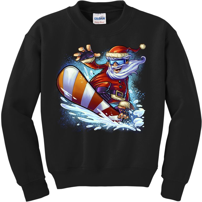Santa Snowboard Kids Sweatshirt