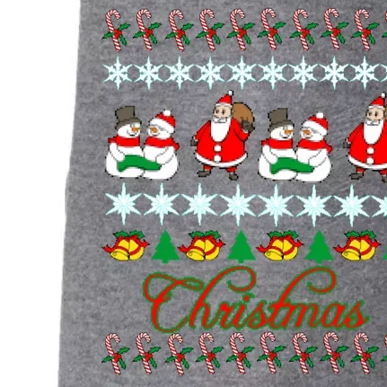 Santa Snowman Ugly Christmas Sweater Doggie 3-End Fleece Hoodie