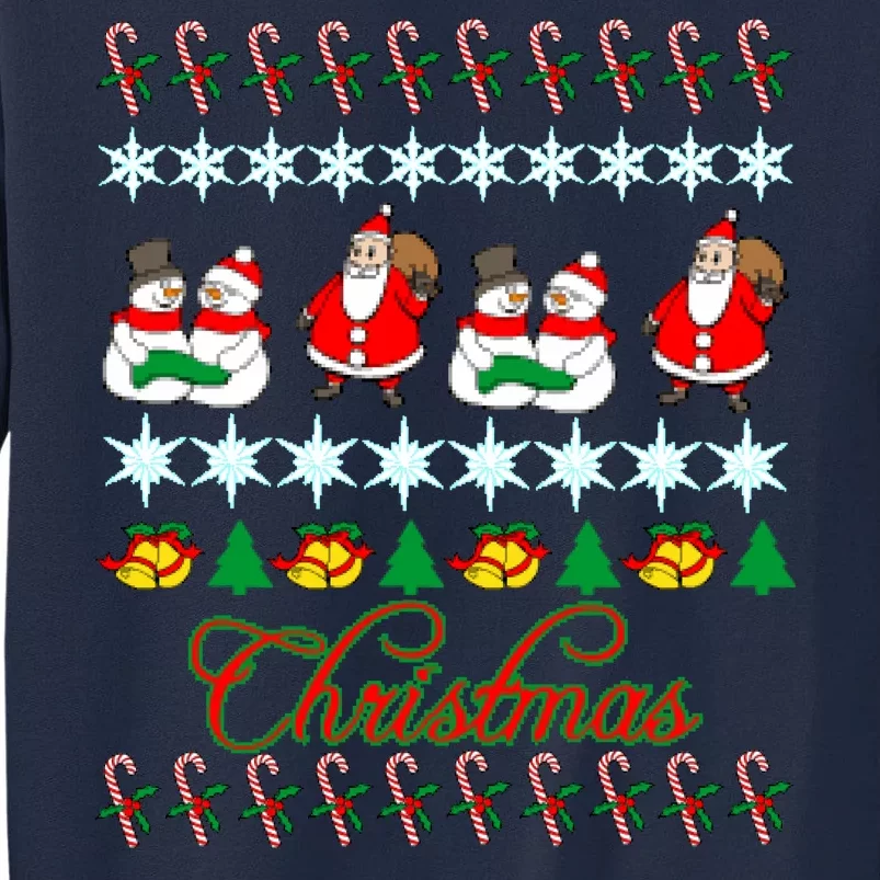 Santa Snowman Ugly Christmas Sweater Tall Sweatshirt