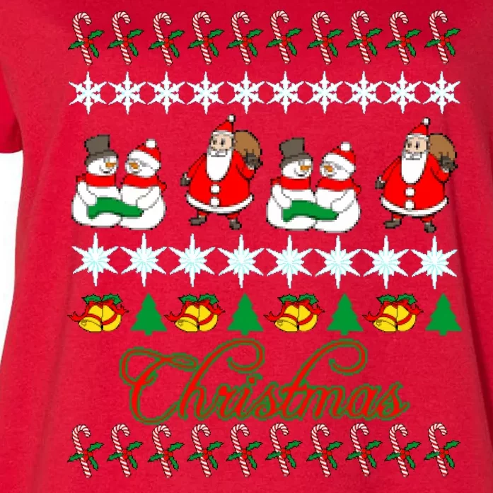 Santa Snowman Ugly Christmas Sweater Women's Plus Size T-Shirt
