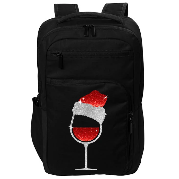 Santa Sparkly Wine Glass Impact Tech Backpack