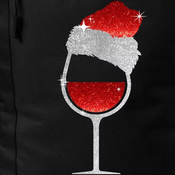 Santa Sparkly Wine Glass Daily Commute Backpack