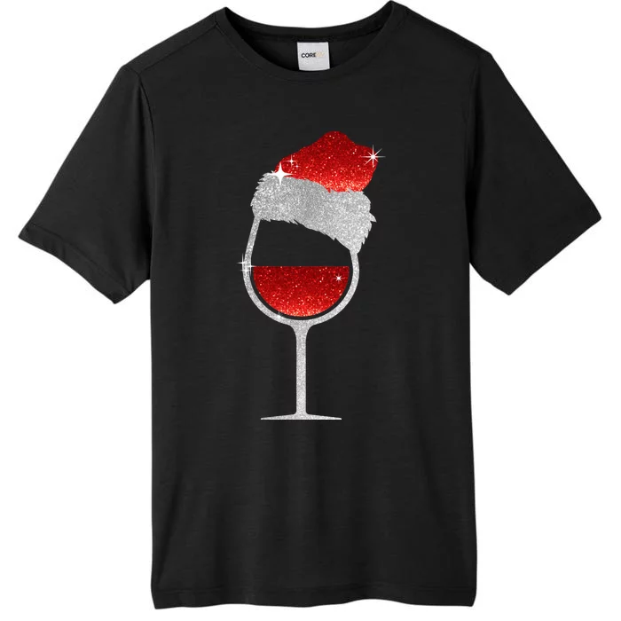 Santa Sparkly Wine Glass ChromaSoft Performance T-Shirt