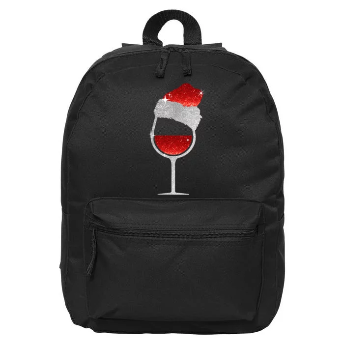 Santa Sparkly Wine Glass 16 in Basic Backpack