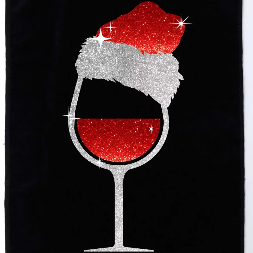 Santa Sparkly Wine Glass Platinum Collection Golf Towel