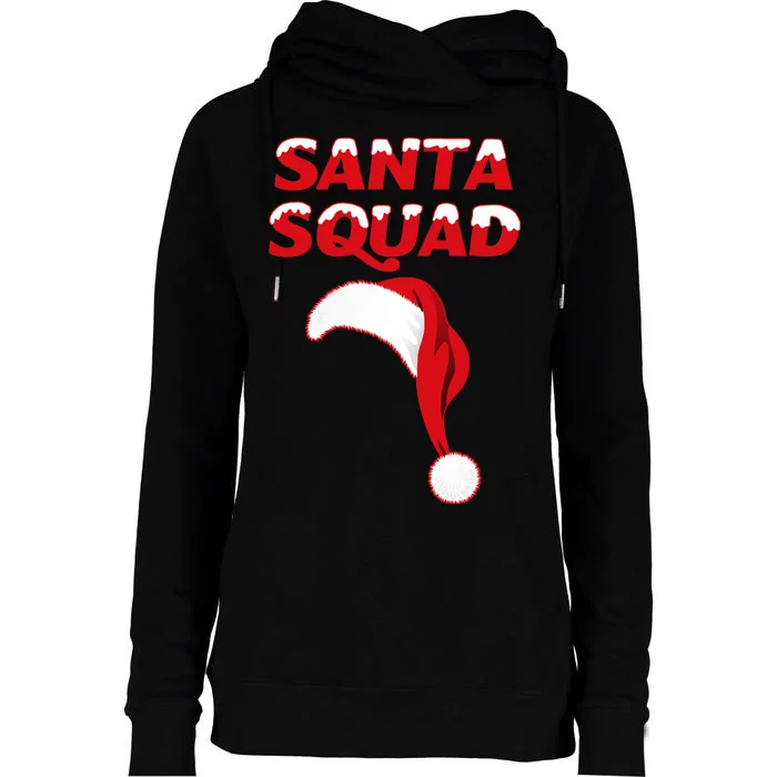 Santa Squad Womens Funnel Neck Pullover Hood