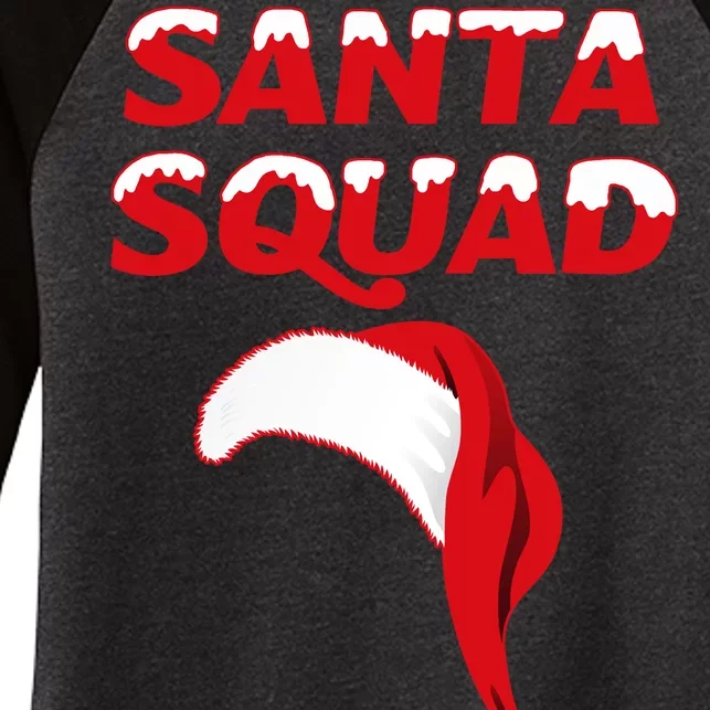 Santa Squad Women's Tri-Blend 3/4-Sleeve Raglan Shirt