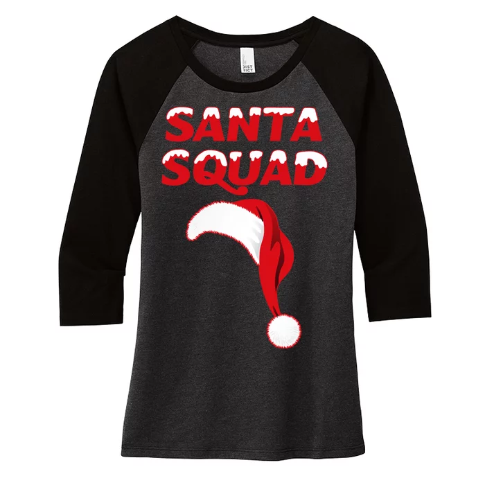 Santa Squad Women's Tri-Blend 3/4-Sleeve Raglan Shirt