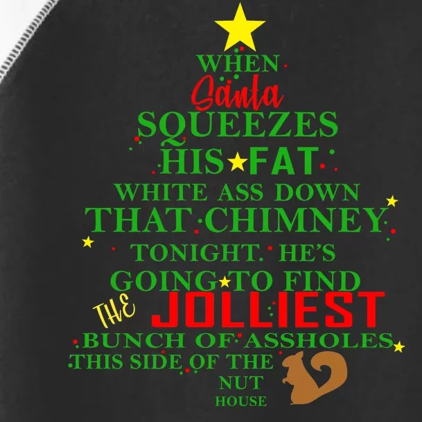 Santa Squeezes Down The Chimney Toddler Fine Jersey T-Shirt