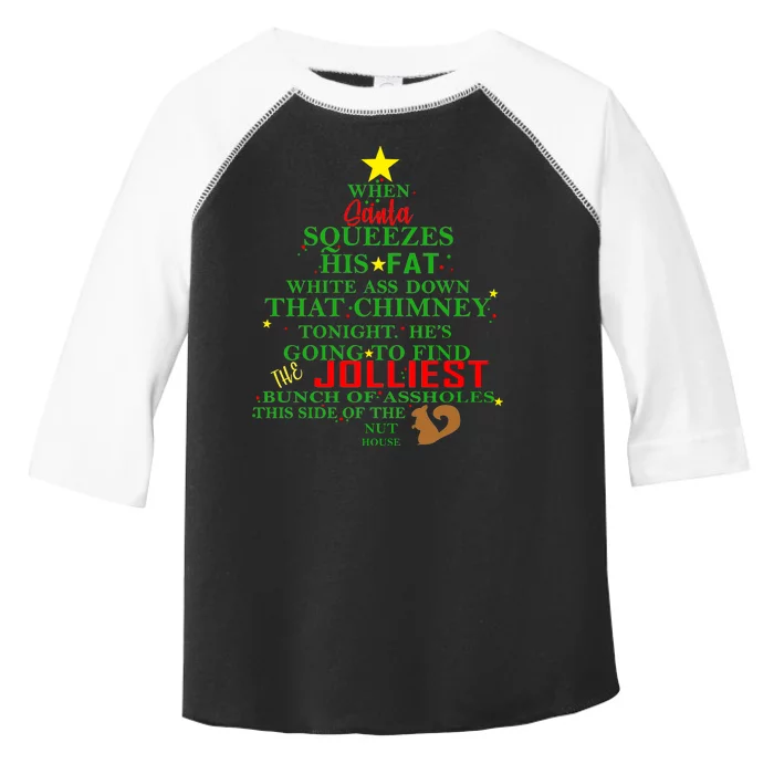 Santa Squeezes Down The Chimney Toddler Fine Jersey T-Shirt