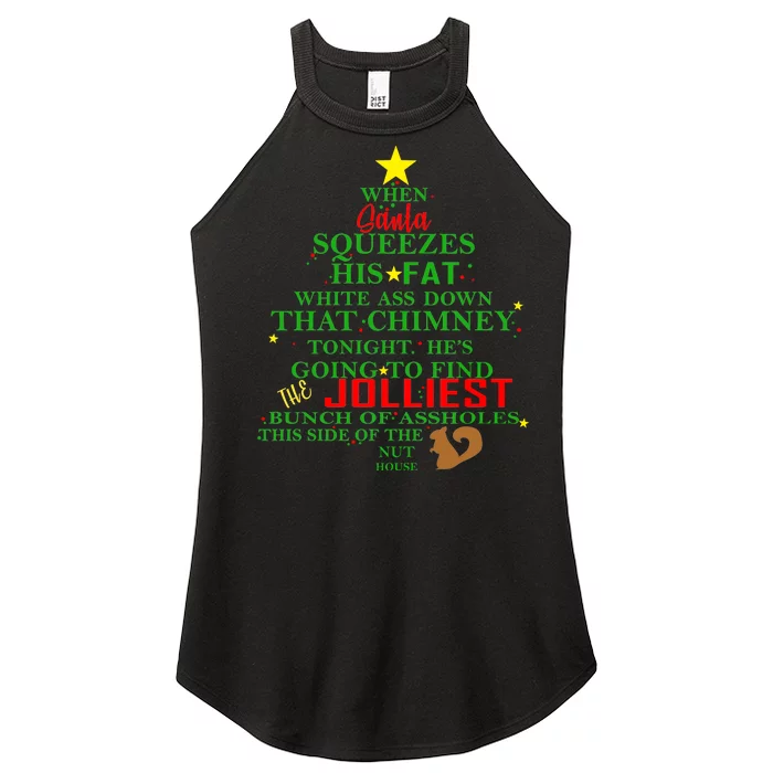 Santa Squeezes Down The Chimney Women’s Perfect Tri Rocker Tank