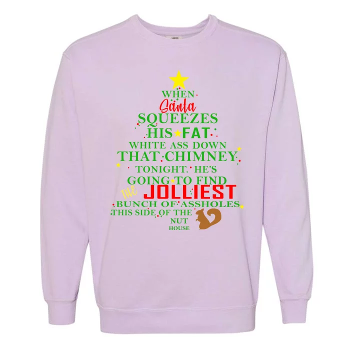 Santa Squeezes Down The Chimney Garment-Dyed Sweatshirt