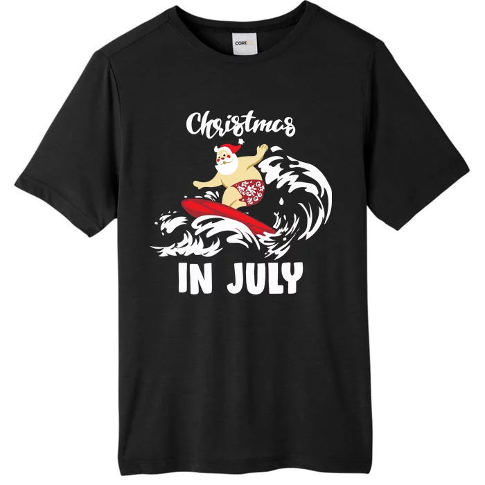 Santa Surfing Christmas In July ChromaSoft Performance T-Shirt