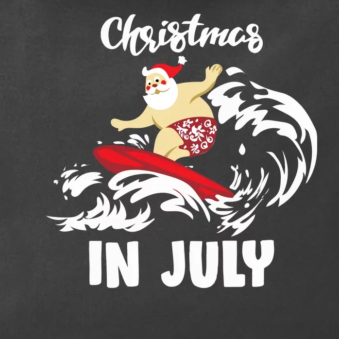 Santa Surfing Christmas In July Zip Tote Bag