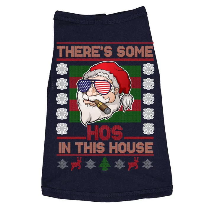 Santa There's Some Hos In This House Flag Ugly Christmas Sweater Doggie Tank