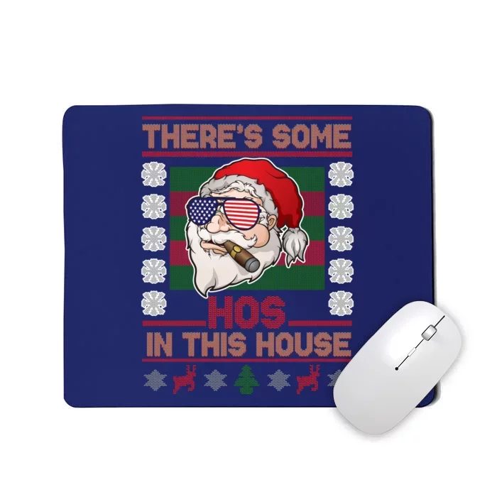 Santa There's Some Hos In This House Flag Ugly Christmas Sweater Mousepad