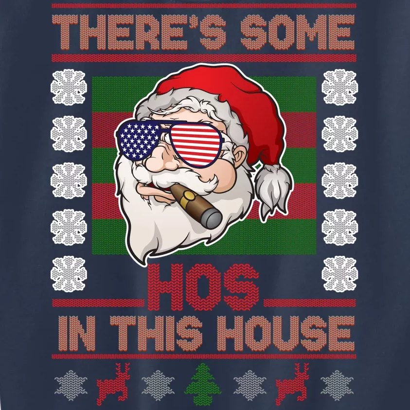 Santa There's Some Hos In This House Flag Ugly Christmas Sweater Kids Sweatshirt