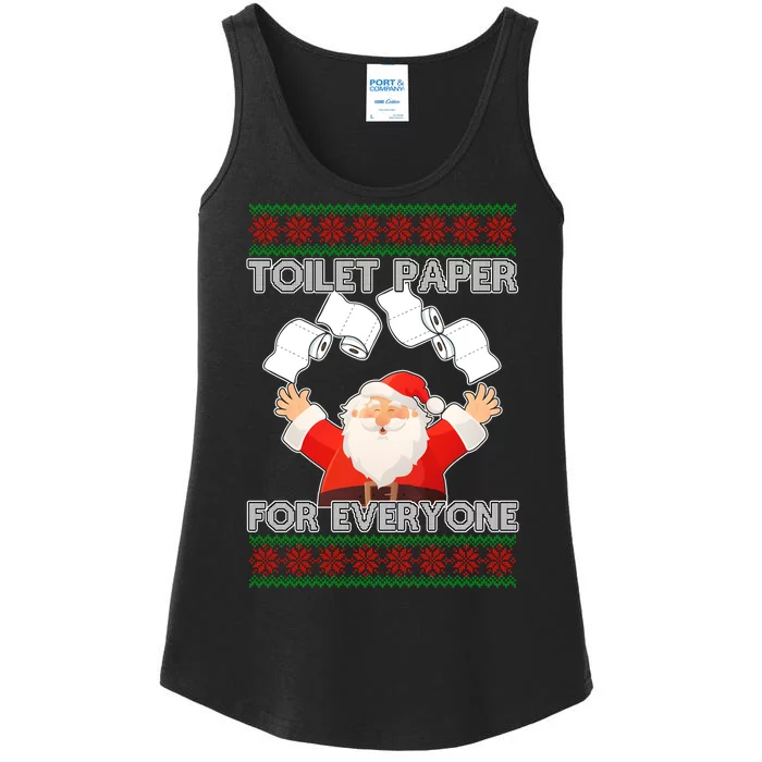 Santa Toilet Paper For Everyone Ugly Christmas Sweater Ladies Essential Tank