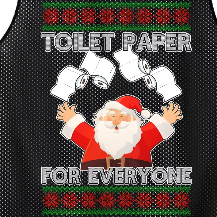 Santa Toilet Paper For Everyone Ugly Christmas Sweater Mesh Reversible Basketball Jersey Tank