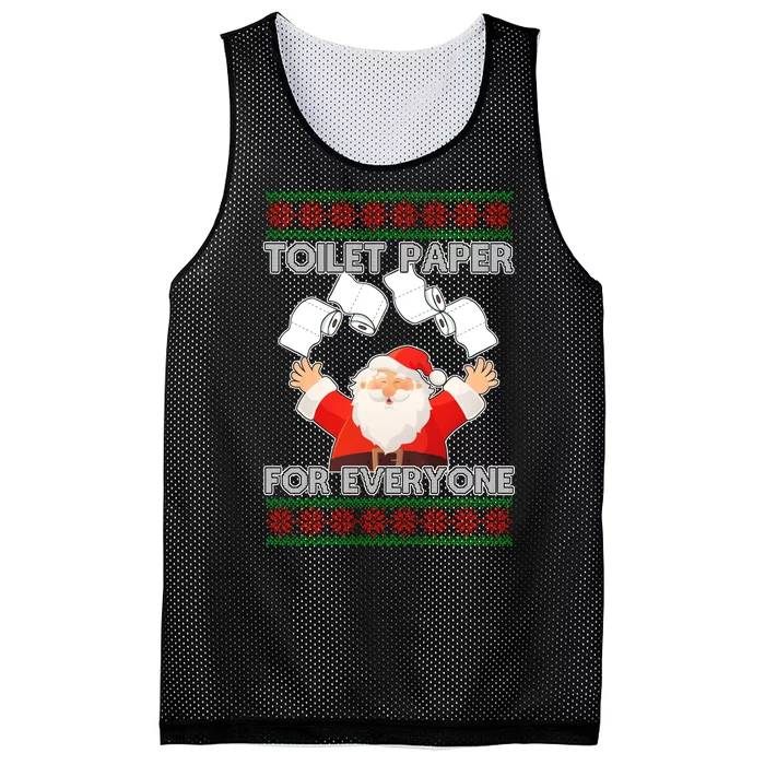 Santa Toilet Paper For Everyone Ugly Christmas Sweater Mesh Reversible Basketball Jersey Tank