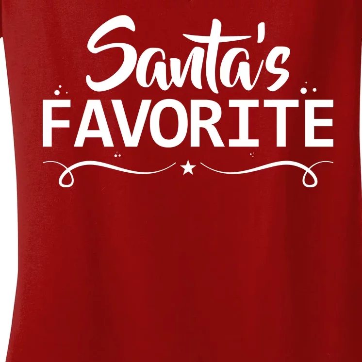 Santa's Favorite Women's V-Neck T-Shirt