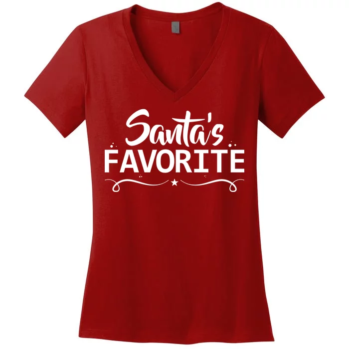 Santa's Favorite Women's V-Neck T-Shirt