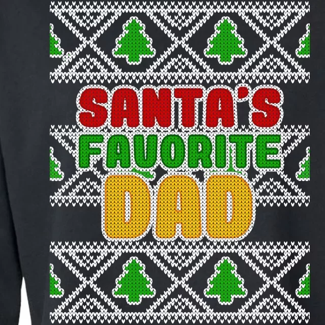 Santa's Favorite Dad Ugly Sweater Cropped Pullover Crew