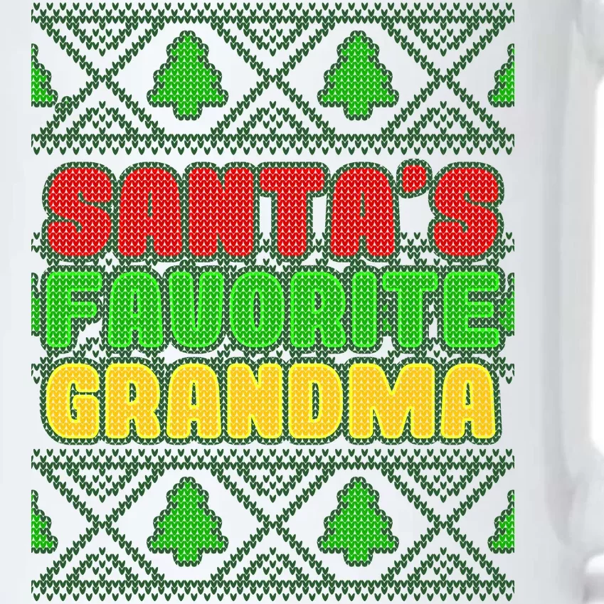 Santa's Favorite Grandma Ugly Sweater Black Color Changing Mug