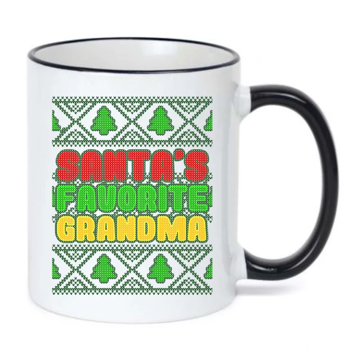 Santa's Favorite Grandma Ugly Sweater Black Color Changing Mug