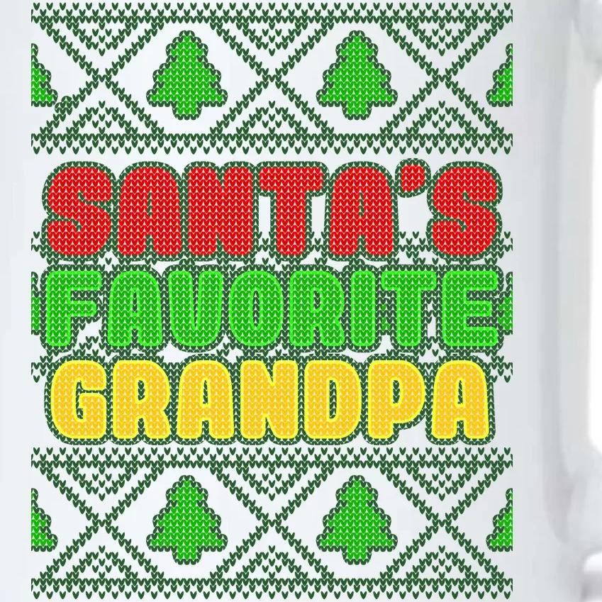 Santa's Favorite Grandpa Ugly Sweater Black Color Changing Mug