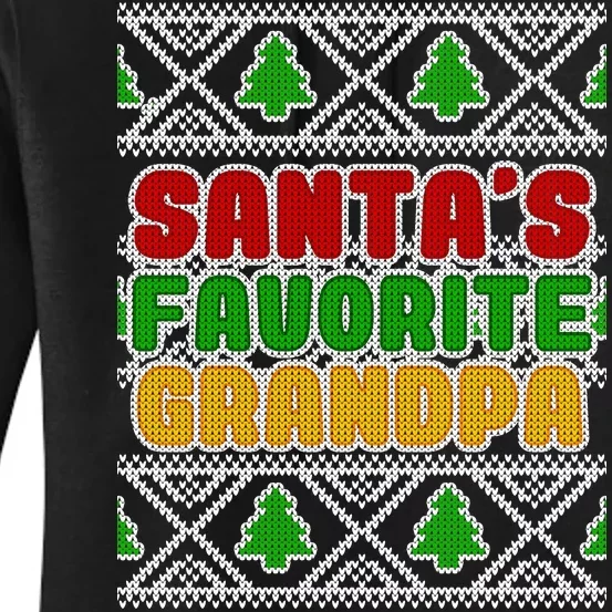 Santa's Favorite Grandpa Ugly Sweater Women's Pullover Hoodie